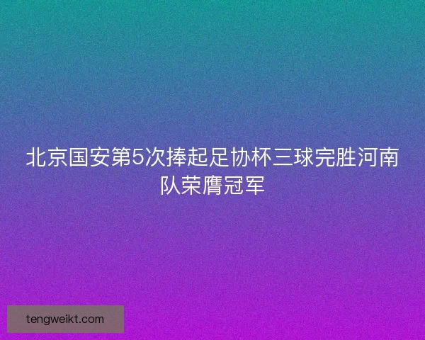 北京国安第5次捧起足协杯三球完胜河南队荣膺冠军